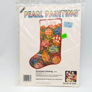 Ornaments Stocking Pearl painting Kit Vintage 1993